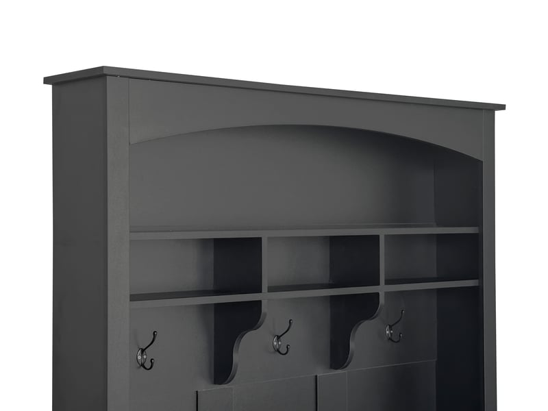  Portemanteau avec banc et rangement noir 120 x 190 cm en mdf  - Conforama E