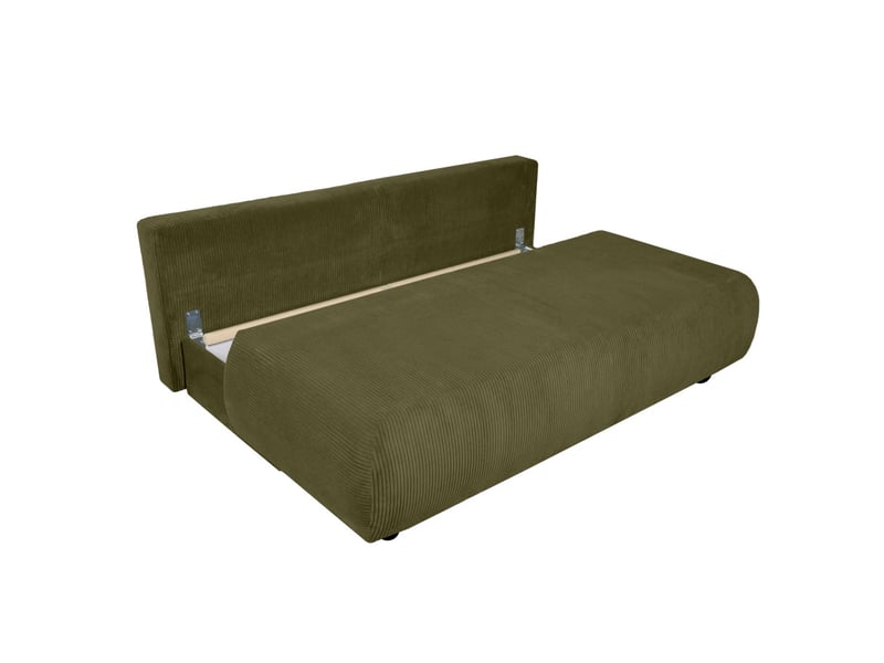Canapé droit veluto convertible avec coffre en velours côtelé - vert kaki VELUTO - Conforama D