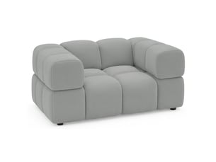 Selsey hollme - fauteuil coque - 150 cm - velours gris clair