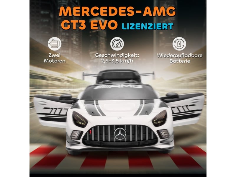  Voiture électrique enfant 115x66x44 cm sous licence mercedes-amg blanche  - Conforama D
