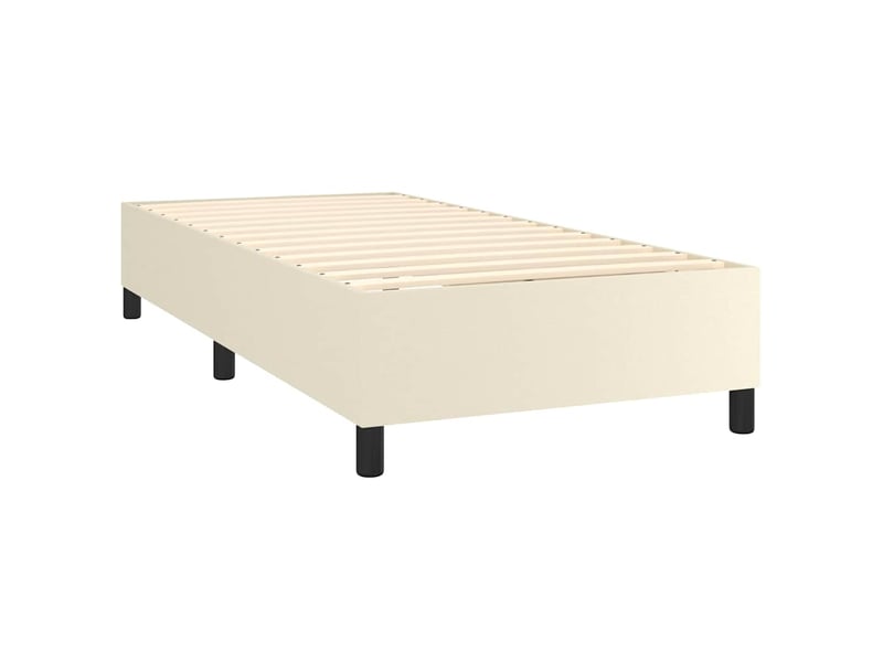  Lit simple- lit adulte -  cadre de lit à lattes crème 90x190 cm similicuir  - Conforama C