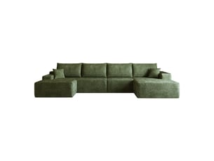 Canapé d'angle compressé droit fixe <strong>LEYTN</strong> <strong></strong> 5 places Tissu