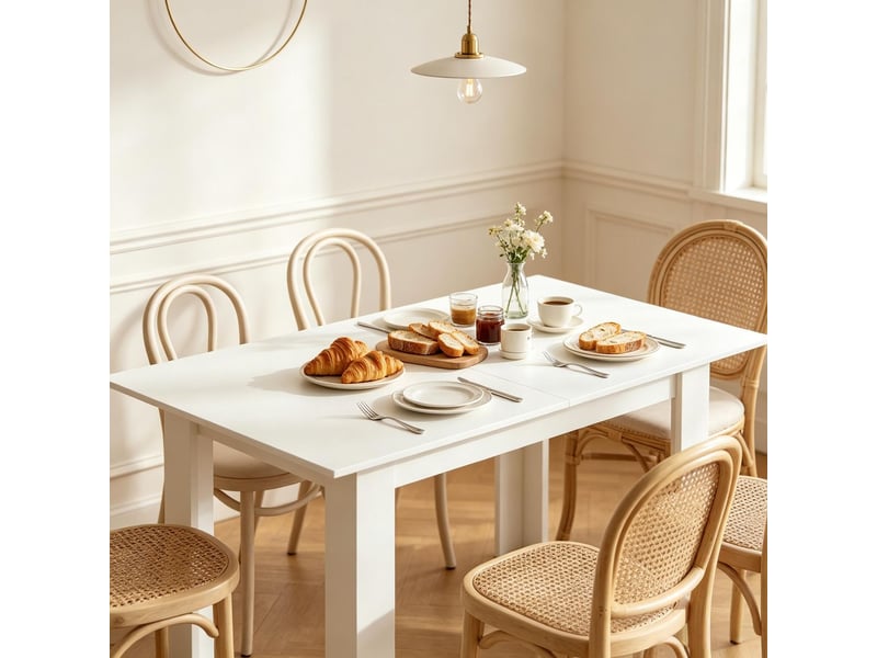  Table extensible design moderne table de salle à manger rallonge pratique fonction extensible  - Conforama B