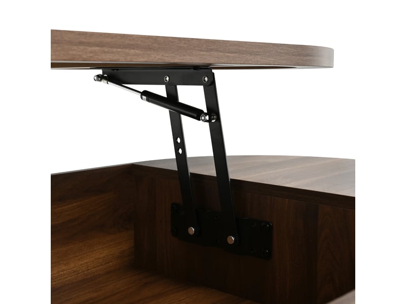  Table basse relevable avec rangements et portes mdf coloris noyer 110x55x55 cm N621P508014N - Conforama D