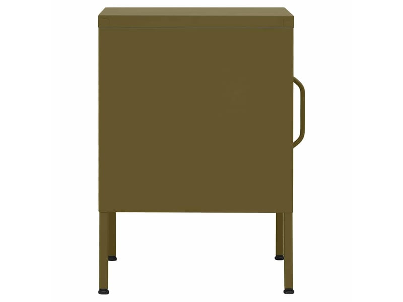  Lot de 2 tables de chevet - cabinet de chevet - table de nuit vert olive 35x35x51 cm acier  - Conforama C