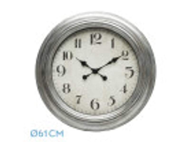  Horloge murale fabrilamp iniko ø 61 cm argenté 192810010 - Conforama B