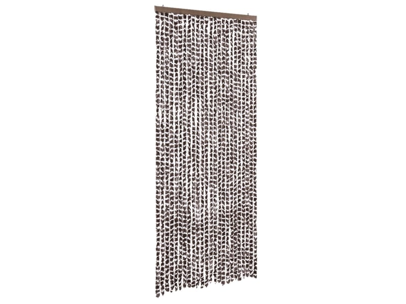  Rideau anti-mouches, moustiquaire marron et blanc 100x200 cm chenille cf43561  - Conforama A