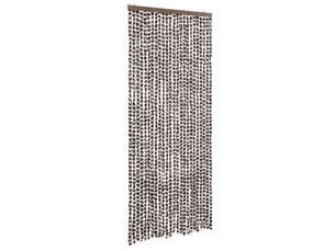 Rideau anti-mouches, moustiquaire marron et blanc 100x200 cm chenille cf43561