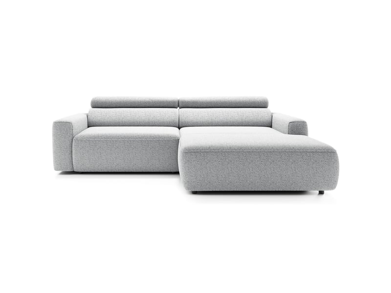 Selsey fando - canapé d'angle - 252 cm - tissu tressé gris clair - côté droit Fando - Conforama D