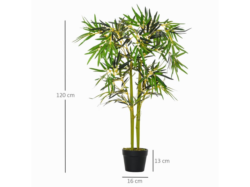  Bambou artificiel en pot, plante artificielle pour décoration intérieure et extérieure, hauteur 120 cm, vert  - Conforama E