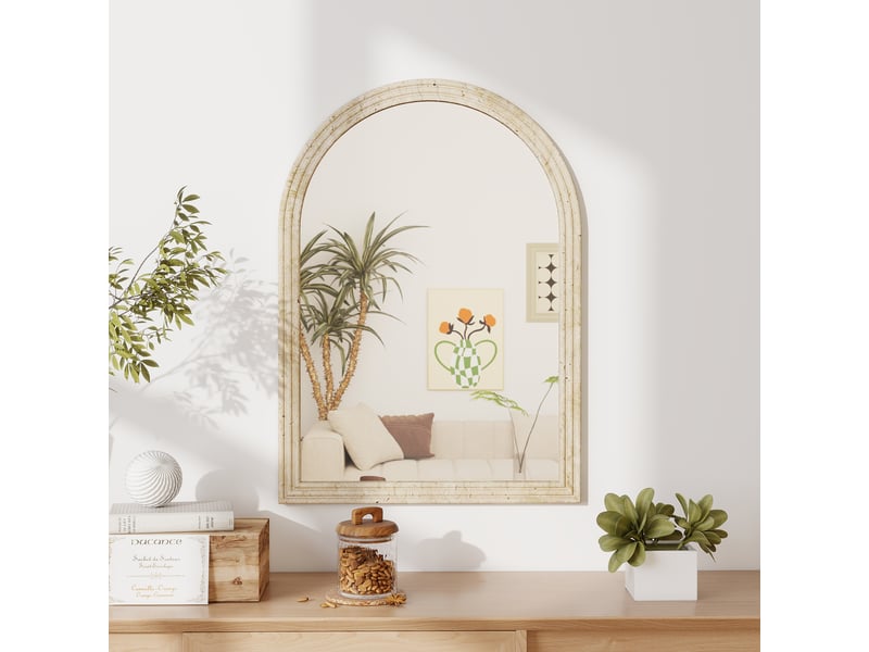  Miroir arche mural design effet pierre clair dim. 60 x 90 cm  - Conforama D