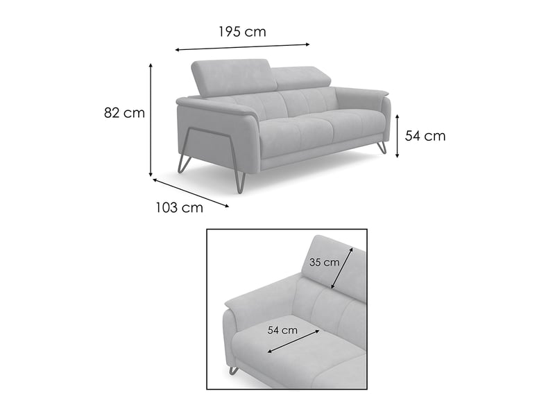 Canapé 3 places roden, tissu velours marron RODEN - Conforama D