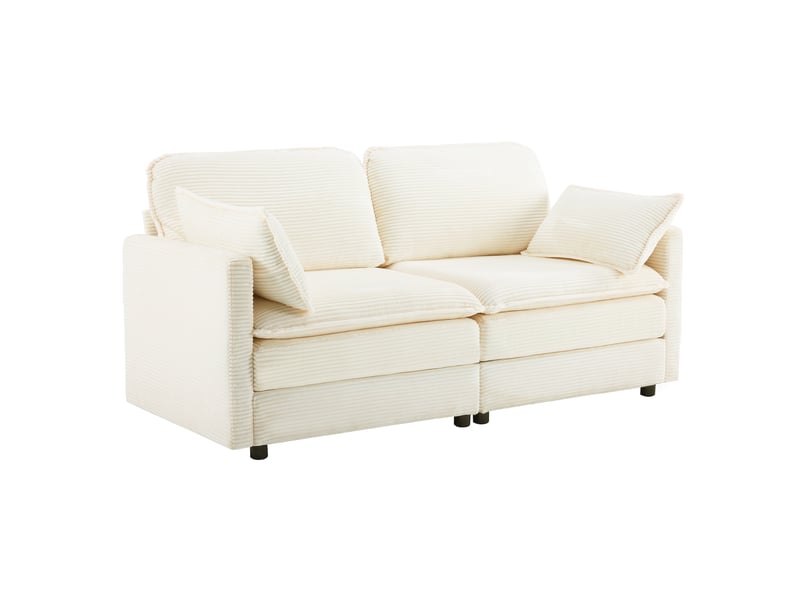  Canapé 2 places 176x75x85 cm modulaire bois blanc  - Conforama A