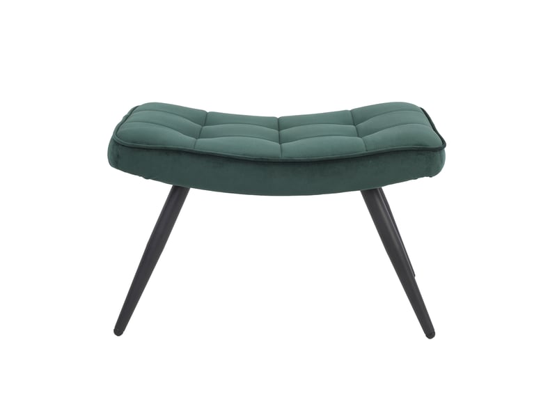 Byliving tabouret uta tissu velours vert foncé structure noir époxy repose-pieds tabouret l 60, h 39, p 41 cm 4251942229158 - Conforama E