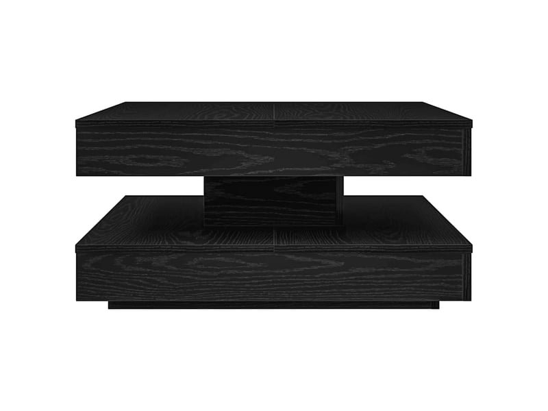  Table basse - table de salon - table à thé rotative à 360 degrés noir 70x70x34,5 cm  - Conforama E
