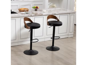 tabouret de bar assise réglable en hauteur  <strong>STILVORA</strong>  - noir hauteur d'assise 62 cm vendu Par paire