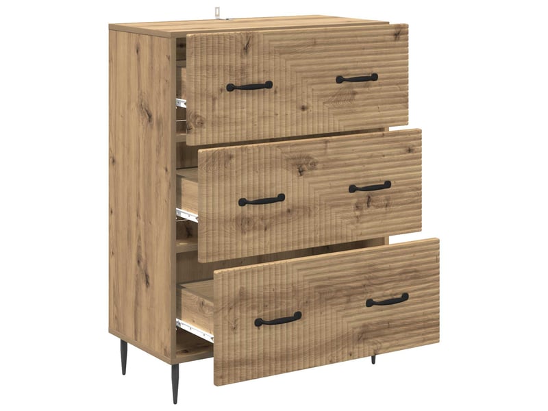  Armoire de rangement bureau, armoire à tiroirs 66 x 34,5 x 89,5 cm bois d'ingénierie  - Conforama E