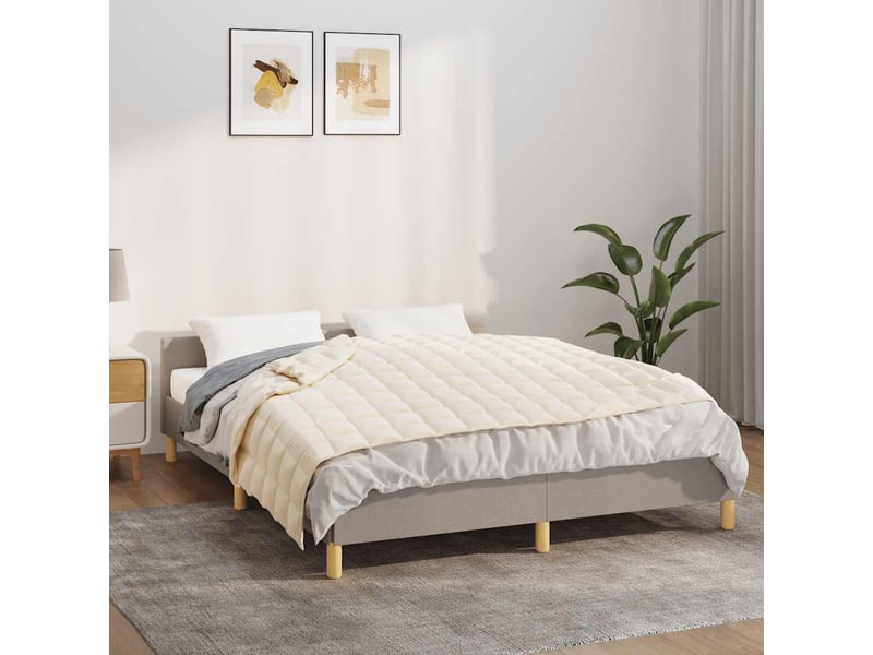  Couverture lestée adulte crème clair 150x200 cm 7 kg tissu shl81728  - Conforama B