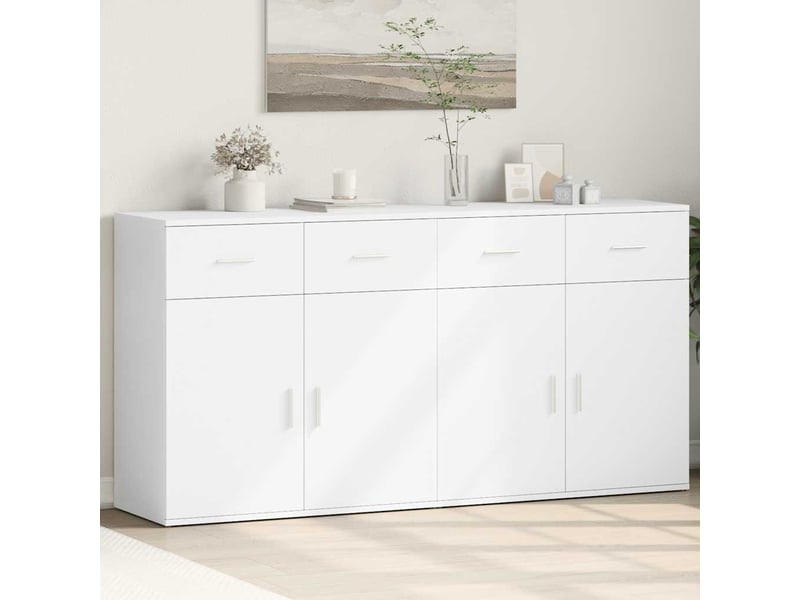  Buffets 2 pcs - bahut - meuble de rangement blanc 79x38x80 cm bois d’ingénierie  - Conforama B