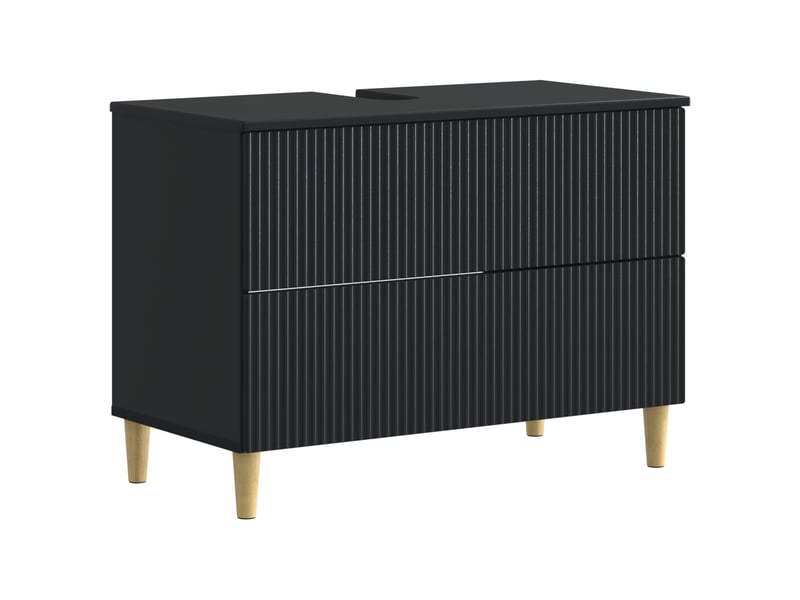  Meuble sous lavabo de salle de bain arnhem noir 82 x 41 x 59 cm cf64825  - Conforama A