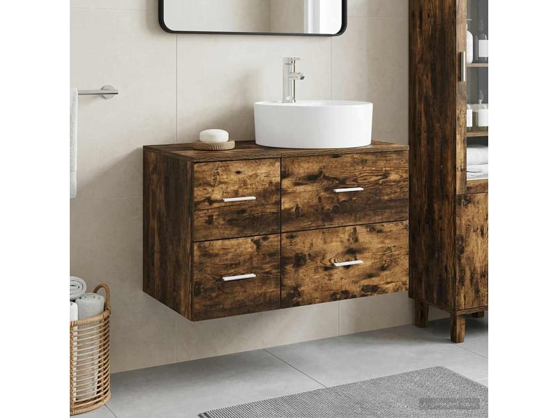  Ensemble de mobilier de salle de bain 2 pc chêne fumé cf64079  - Conforama B