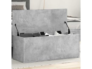 Boîte de rangement, coffre de rangement gris béton 90x35x35 cm bois d'ingénierie