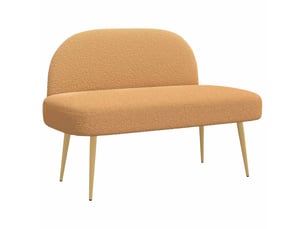 Banc rembourré, banc de lit avec dossier beige 110x60x76 cm bouclé