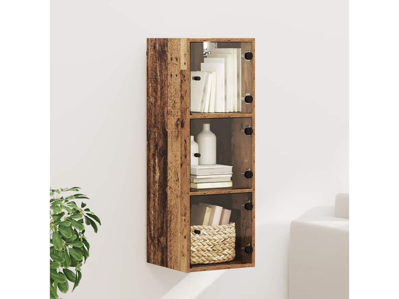  Meuble mural, meuble de rangement salon 35 x 37 x 102 cm bois d'ingénierie bois ancien  - Conforama B