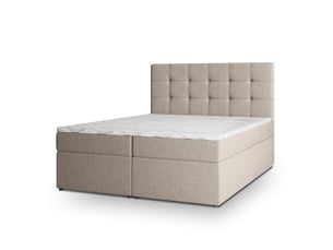 Lit avec rangement 140x200 cm <strong>MASSENO</strong>  <strong></strong> coloris beige