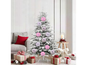 Ensemble de boules de noël xl 9 pcs rose ø 15 cm plastique