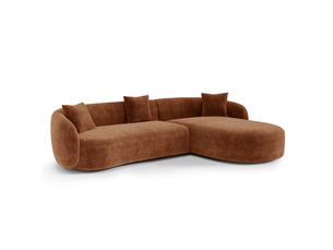 Canapé d'angle droit fixe SIA HOME 1CELADVTTC 4 places Velours Terracotta