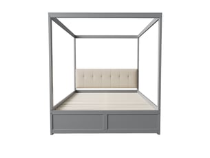 Lit cabane 140x200 cm <strong></strong>  <strong></strong> coloris gris