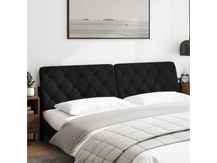 Coussin de tête de lit noir 200 cm tissu cf55961