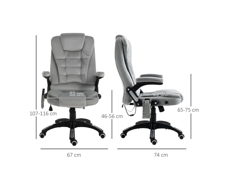  Fauteuil de bureau camena massage ergonomique inclinable gris  - Conforama E