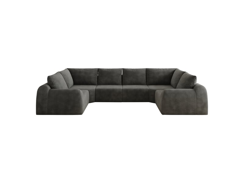  Canapé en u gris foncé 344 cm en mousse compressée sans structure rigide  - Conforama W