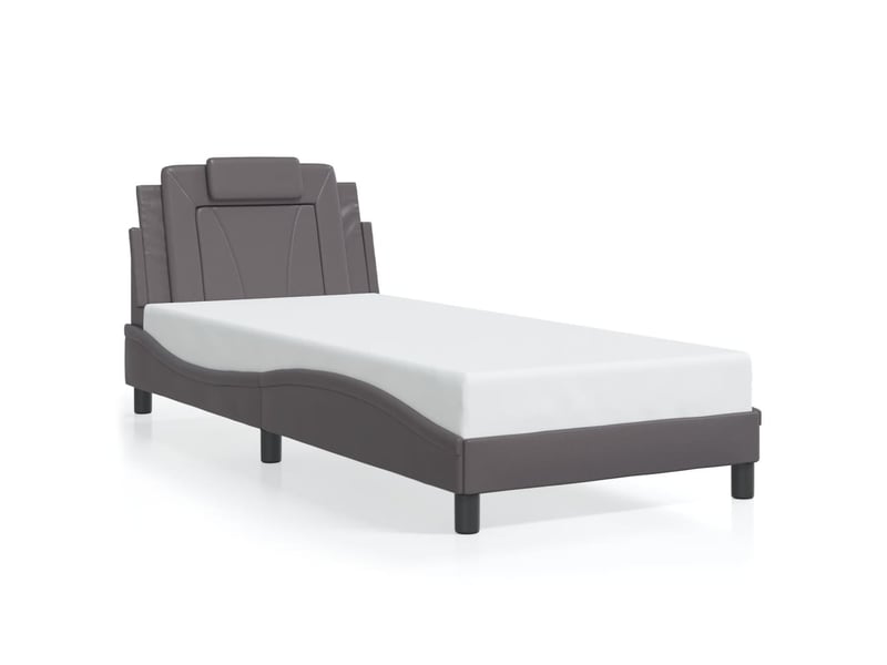 Lit simple- lit adulte -  cadre de lit viana avec led sans matelas gris 80x200 cm  - Conforama D