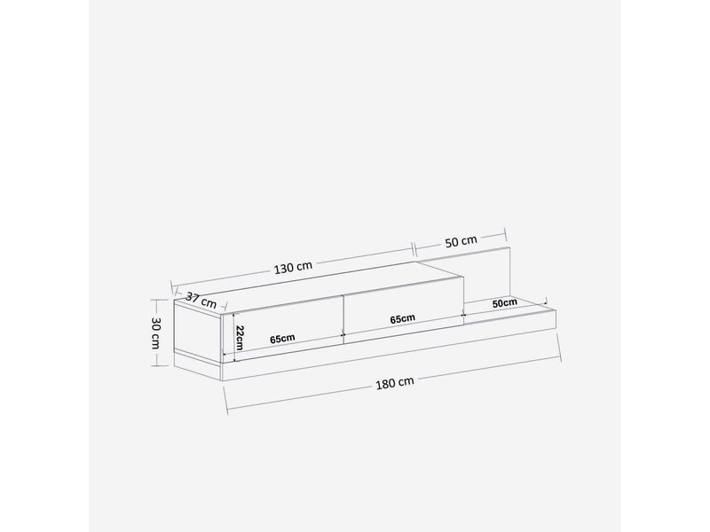 Majör meuble tv | 100 % mélamine | anthracite, noyer 382NRC1528 - Conforama D