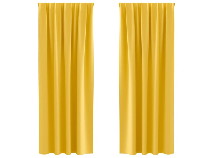 Lot de 2 rideaux occultants, rideaux black-out avec anneaux jaune moutarde polyester cf44671 - Conforama A