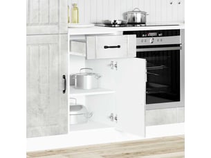 Meuble de rangement, armoire de cuisine lucca gris béton bois ingénierie shl5976