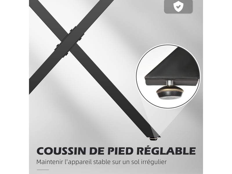  Lot de 2 pieds de table en forme en croix 70 x 72 cm noir design industriel pour table basse table de chevet  - Conforama E