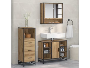 Ensemble de mobilier de salle de bain 3 pc chêne artisanal cf64305