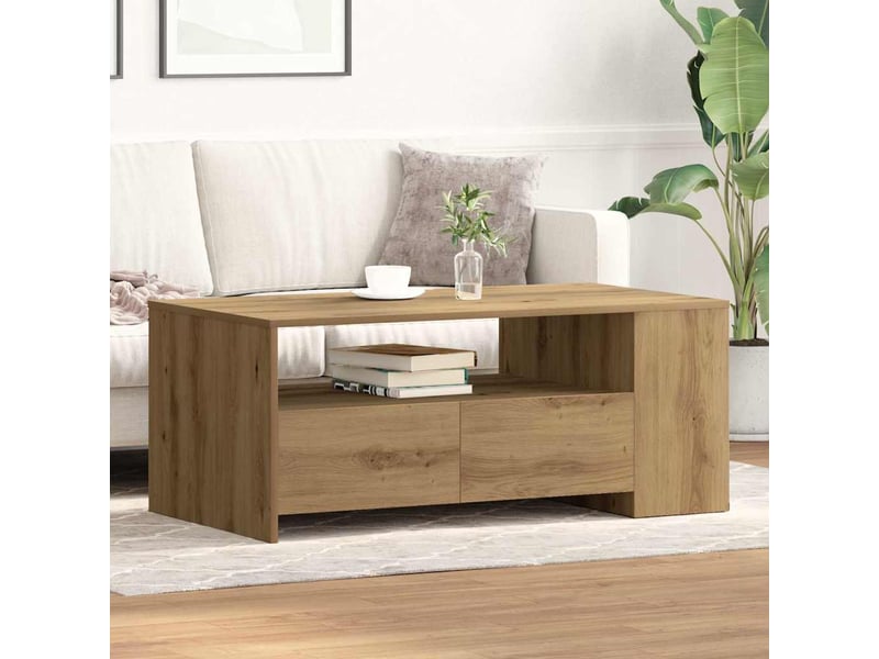  Table basse | table d'appoint salon chêne artisanal 102 x 55 x 43,5 cm  - Conforama B