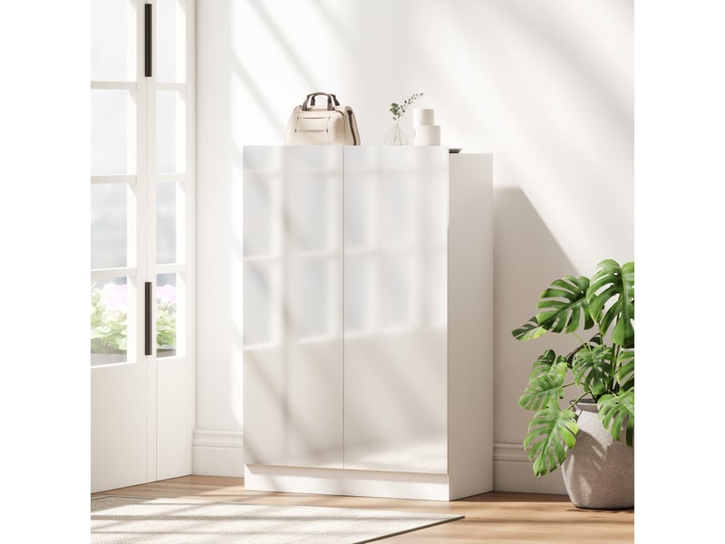 Meuble à chaussures à 5 niveaux pour 20 paires de chaussures, étagères réglables, pour entrée, couloir, blanc - Conforama C