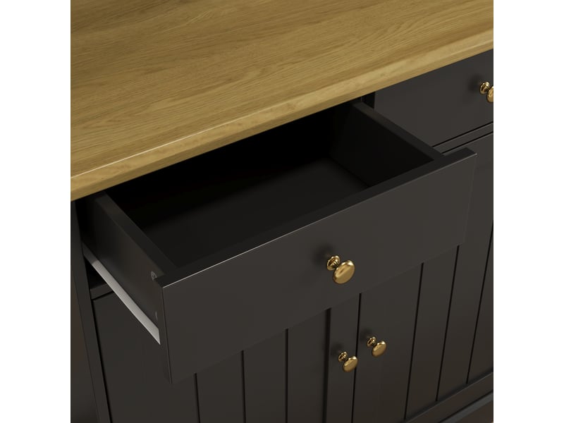 Armoire de cuisine salle à manger haut 120x40x191 cm avec portes en verre et prises usb - Conforama R