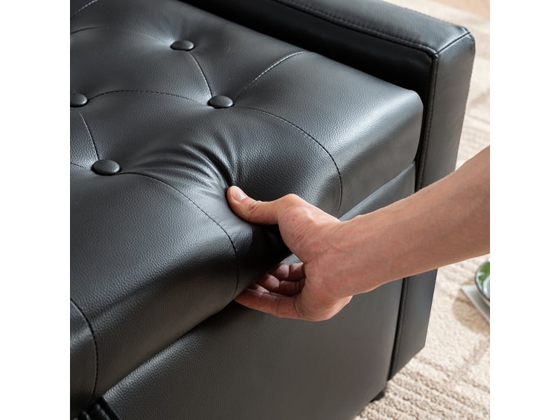  Pouf repose-pieds, 122x45x47 cm, rangement intégré, noir cao-W3498P511608-conf-NEW - Conforama W