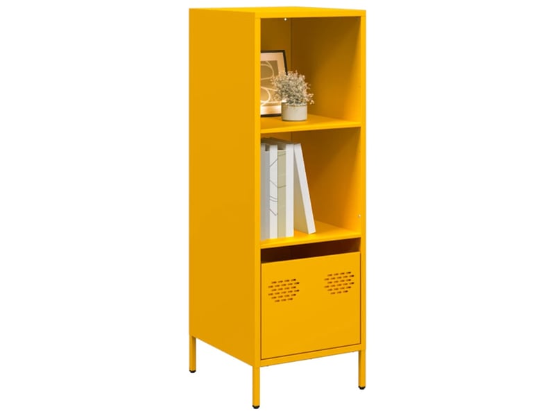  Buffet haut - bahut - meuble de rangement jaune moutarde 35x39x103,5 cm acier  - Conforama B