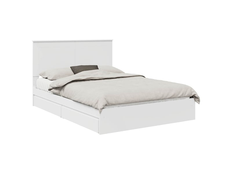  Lit double- lit adulte -  lit de rangement blanc 140 x 190 cm bois d'ingénierie  - Conforama A