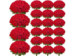 Vevor rose artificielle lot de 500 fleurs artificielles 508 mm bouquets de fausses fleurs aspect realiste avec tete de rose 70 mm, pour decoration interieure, fetes, mariages, centres de table, rouge