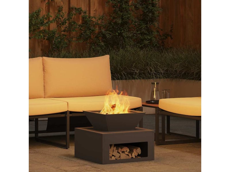  Brasero exterieur, foyer de cheminée noir 50x50x40 cm acier shl10278  - Conforama B