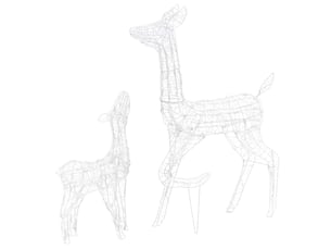 Famille de rennes de décoration, éclairage de noël acrylique 160 led blanc froid cf62032